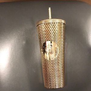 Gold Starbucks studded cup